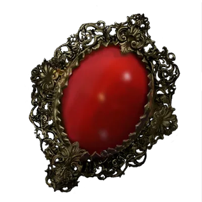 Broche ornée de rouge
