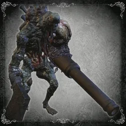 Géant mort-vivant — hache et canon